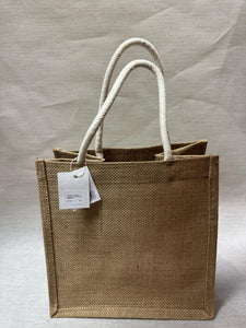Jute linen reusable hand shopping bags 25cmx18cmx25cm 黄麻购物袋