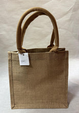 Load image into Gallery viewer, Brown Jute linen reusable hand shopping bags 棕色黄麻亚麻包 25cmx18cmx25cm