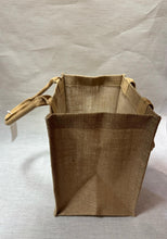 Load image into Gallery viewer, Brown Jute linen reusable hand shopping bags 棕色黄麻亚麻包 25cmx18cmx25cm
